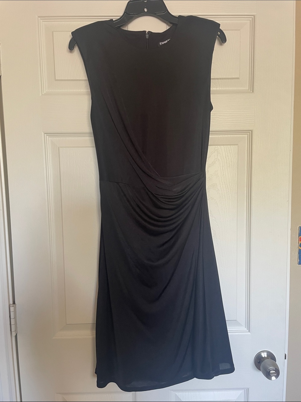 EXPRESS Black Sleeveless Dress w/ Shoulder Pads